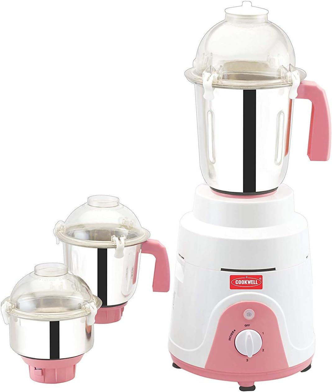 Buy COOKWELL ISI Mark Mixer Grinder, 1HP Motor, 3 Jars (White & Pink