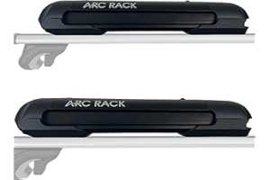 ARC RACK 18" Small Multi-Purpose Roof Car Carrier, Transport 2 Ski's, 2 Snowboards, 4 Fishing Poles.. Carry Cargo Box/Kayak Rack on one Side While securing Your Ski or Fishing Poles.(Black, Small)