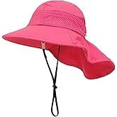 XIAOHAWANG Girls Sun Hat Baby Beach Hats Boys UPF 50+ Kids Summer Protection Cap Toddler Breathable Caps Wide Brim Neck Flap