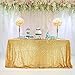 Trlyc 60 x 102-Inch Square Sequin Tablecloth Gold for Wedding