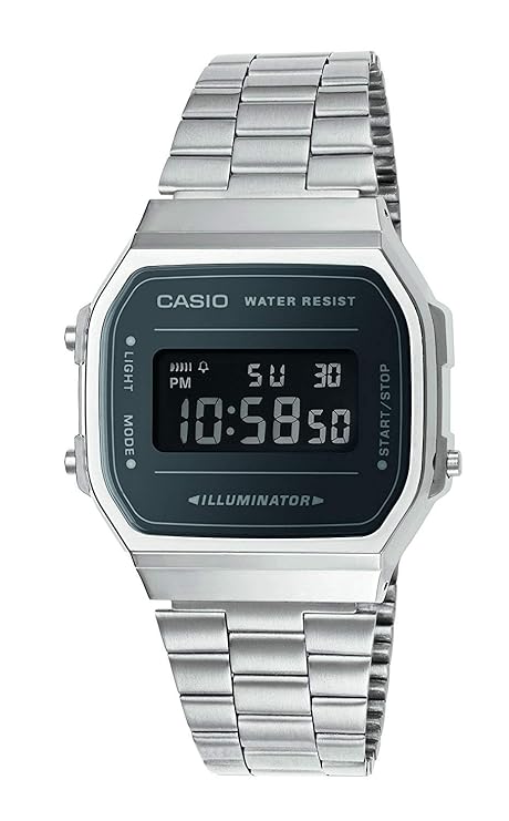 Casio Unisex Erwachsene Digital Quarz Uhr mit Edelstahl Armband
