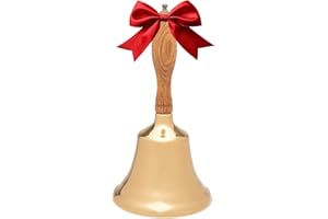 Bevin Bells Solid Brass Hand Bell | 8HB | New England Hardwood Handle | Elegant Hand Call Bell | Noise Makers | Easy to Grip Handle | Teacher Handheld Bell | Made in CT, USA