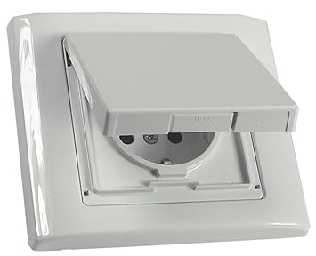 Merten Aquadesign Steckdose MEG 2310-7219 + Abdeckung 400119 - polarweiss