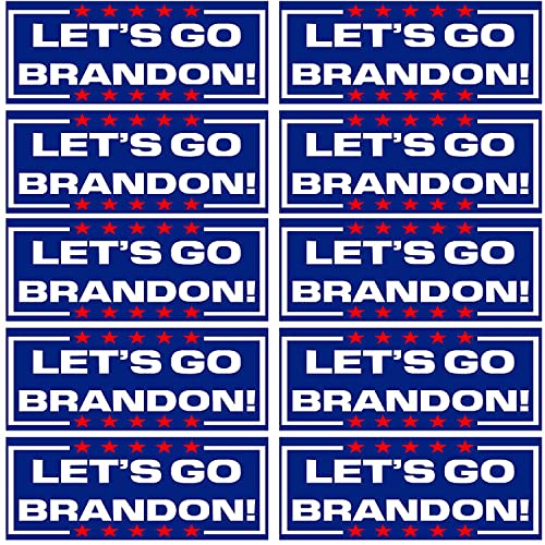 10 Pcs Let\'s Go Brandon Bumper Sticker, Funny Car Sticker for Car Motorcycle Helmet Laptop Window Fridge Waterproof Window Decoration for Bumper Trucks