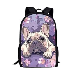 HUGS IDEA School Backpack Funny French Bulldog