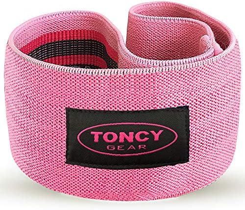 Toncy Gear Hip Resistance Circle Booty Bands - That Fires Up a Flawless Butt Hump | Soft & Thick Cloth Fabric Glute Band Loop for Warm Ups, Side Walk, Squat | Non Roll Design With Bonus Carry Bag