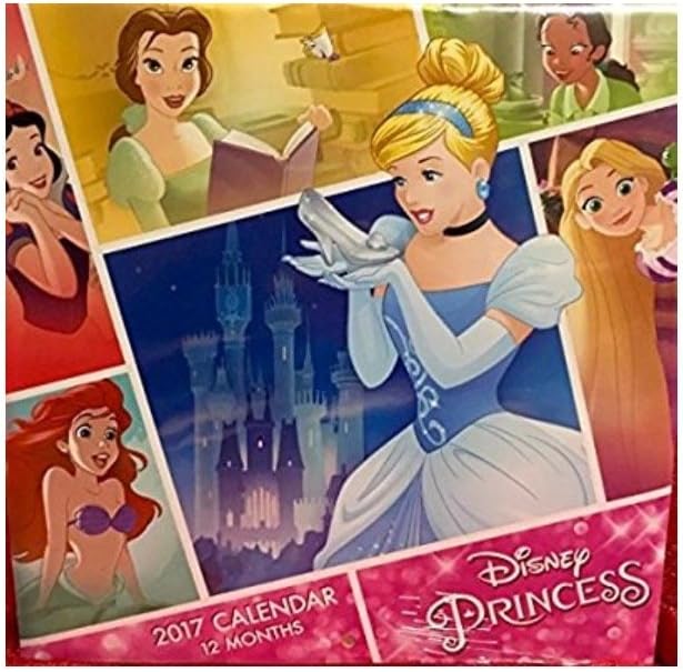 Disney Princess 2017 12 Month Colorful Calendar