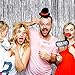pozzolanas 4 Pack Foil Fringe Curtain Metallic Tinsel Fringe Curtains Shimmer Party Photo Backdrop Curtains for Birthday, Christmas, New Years, Weddings Party Decorations(Silver)