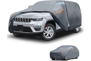 DOZENTRO Waterproof Jeep Cherokee(1975-2023) Car Cover with Breathable Vents, [2025 Upgrade] Premium Covers with Cotton Liner and Zipper Door, Sun Rain Snow Dust Uv Protection.(Gift with Towel)