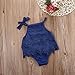 Newborn Baby Girl Infant Romper Jumpsuit Bodysuit Tutu Lace Dress Clothes Outfit (6-12 Months, Blue)