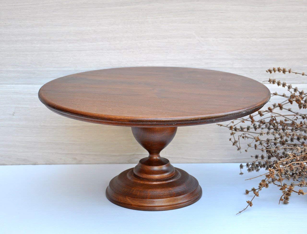 40cm Base para torta de madera brillante Porta torta Soporte para