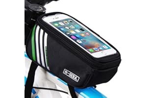 CoverON Bike Phone Mount Bag, Cycling Waterproof Front Frame Top Tube Handlebar Touch Screen Holder Bicycle Pouch Case for iPhone/Samsung/Android - Black