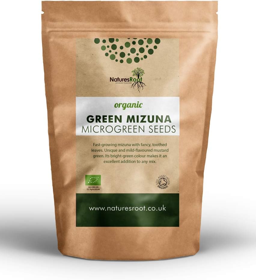 Nature’s Root Organic Green Mizuna Seeds 125g - Japanese Mustard