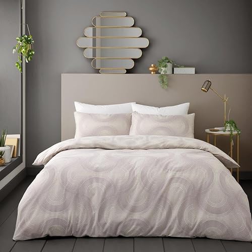 GC GAVENO CAVAILIA Duvet Cover Double with Pillowcases | Breathable Polycotton Comforter Cover with Pillowcases | Reversible Double Bedding Set (200x200 cm) | Washable Bed Set | Natural