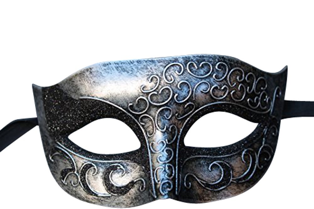 The Good Life Sparkling Black & Silver Venetian Masquerade Party Ball Mask