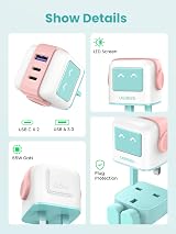 UGREEN Uno 65W USB C GaN Charger 3-Port Nexode Plug Type C Power Adapter Blue view 6