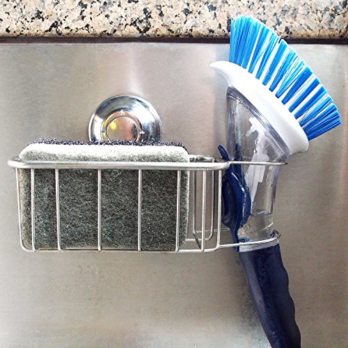 dish scrubber with holder
