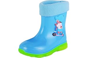 Kids Fleece Lined Rain Boots Toddler Boy Girl Cute 𝐂artoon Waterproof Booties Non-Slip Mud Proof Outdoor Rainboots