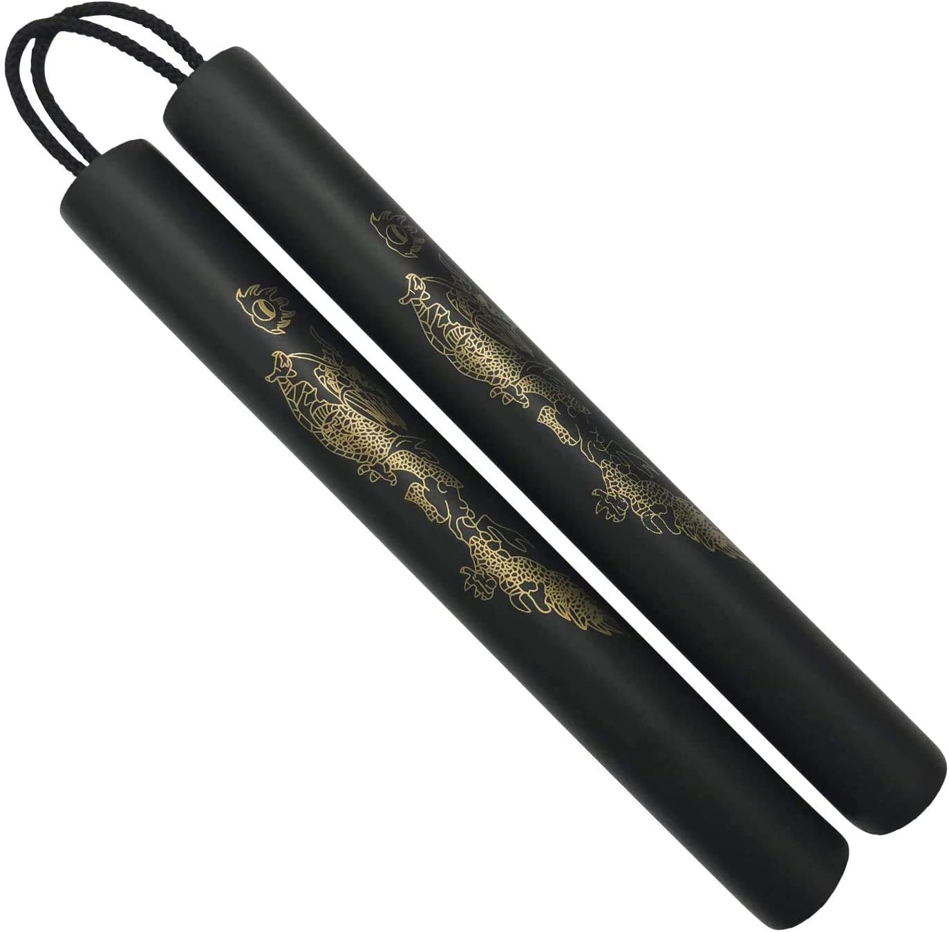 Nunchucks Nunchakus-Foam Safe Rubber Martial Arts Nunchakus for Kids/Beginner Practice (Black 2Pack)