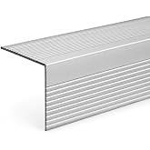 Stair Nosing Stair Edge Protector - 48" Long, Stair Nose Trim, Non-Slip Aluminum, Indoor/Outdoor - Aluminum Mill (Silver)