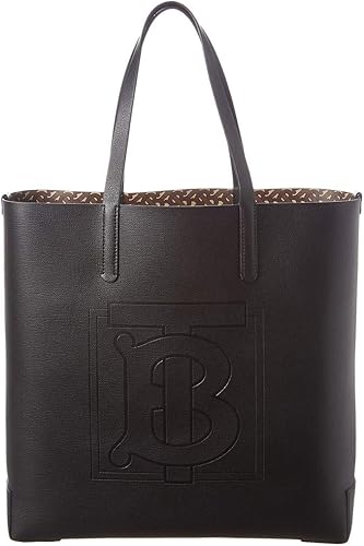 embossed monogram motif leather tote