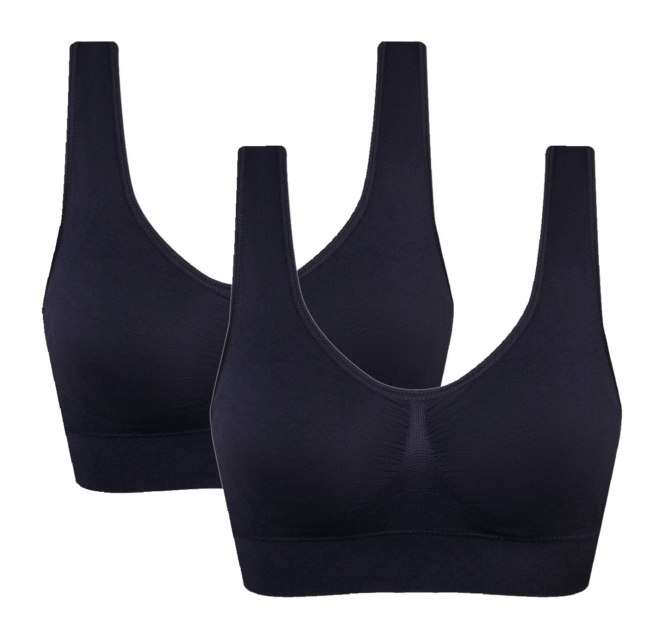 Photo 1 of ***ONLY ONE ****Women's Comfort Workout Sports Bra Low-Impact Activity Sleep Bras 2 Black 5XL