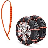 20pcs Car Winter Snow Chains for Car SUV Truck Emergency Anti-slip Chain Free of Jack with 195mm-255mm Tire Width (Emergency Snow Chain)