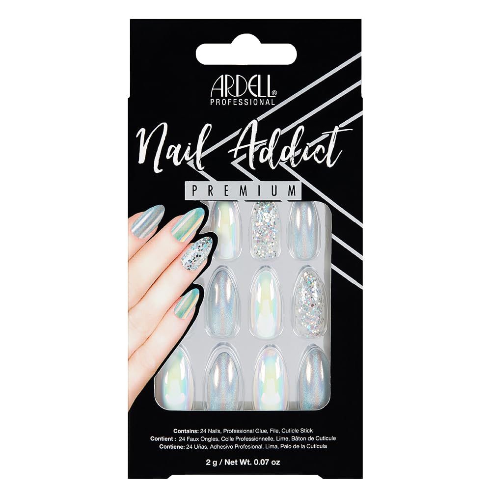 Ardell Nail Addict Premium Artificial Nail Set, Holographic Glitter