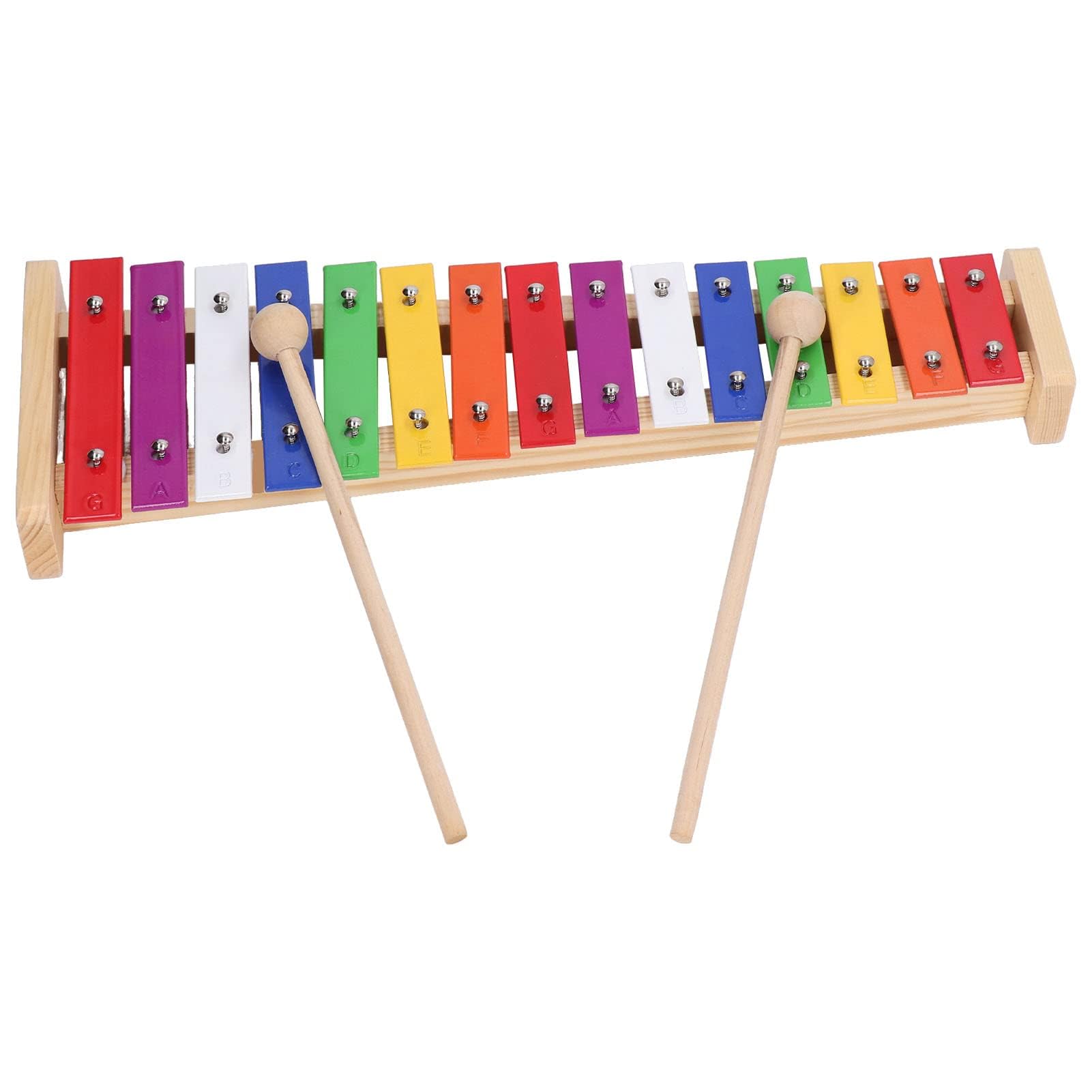 15 Notes Xylophone, 15 Key Notes Xylophone Educational Glockenspiel Xylophone Instrument with 2 Mallets for Kids