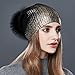 Winter Beanie Hats for Women Real Fur Pom Pom Slouchy Beanies Bobble Ski Cap