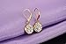 Vnox Jewelry Stainless Steel Gold Plated White Rhinestone Round Drop Dangle Earring for Women