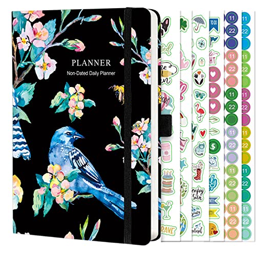 NectaRoy Non-Dated Daily Planner, Weekly&Monthly Diary Journal to Increase Productivity, Time Management and Hit Your Goals, 6 Months, 8.3''x 6.1''
