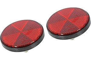 HEROFFIX Pair M6x1.0 Red Plastic Universal Screw Mount Reflective Warning Reflector for Motorcycle Bike Replace Parts