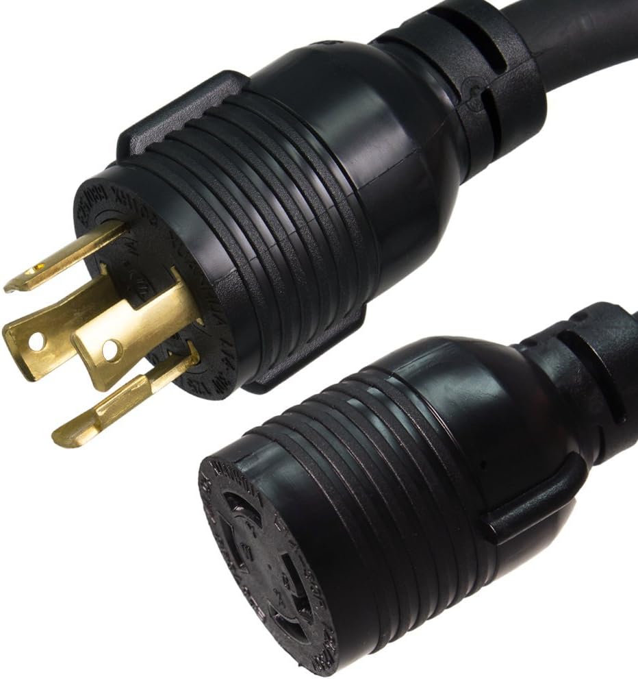 NEMA L1430 Generator Extension Cord 30A, 125/250V, 10/4