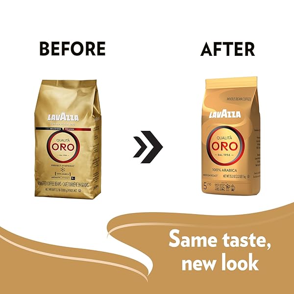 LAVAZZA QUALITÃ ORO WHOLE BEAN BLEND, MEDIUM ROAST, 2.2 POUND (PACK OF 1) ,100% ARABICA, CENTRAL AMERICA & AFRICAN HIGHLAND ORIGINS, FRUITY & AROMATIC