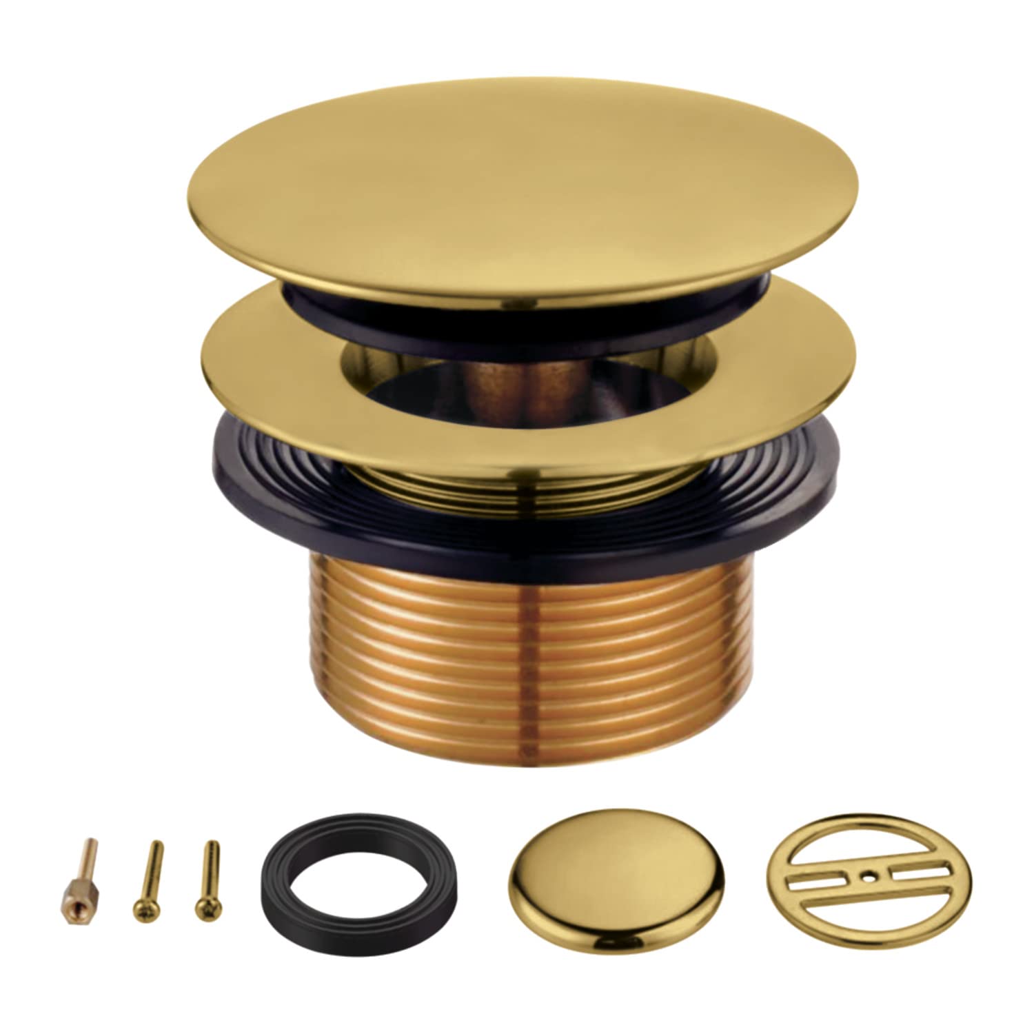 Photo 1 of Kingston Brass KBU2007 Eugene Tip-Toe Tub Drain Conversion Kit, Brushed Brass 2.75 x 2.94 x 2.31