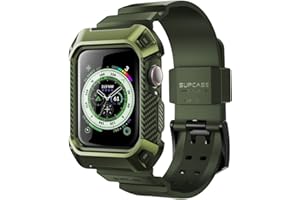 SUPCASE for Apple Watch 9/8/7/6/SE/5/4 45/44mm Case with Band (Unicorn Beetle Pro), [Anti-Scratch] [Bumper Protector] Rugged Men Cover with Adjustable Strap Band for iWatch 9/8/7/6/SE/5/4, Darkgreen