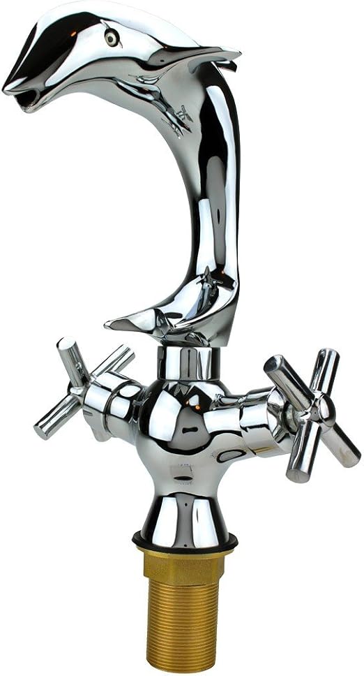 Single Hole Dolphin Shape Faucet Bathroom Mixer Tap Chrome Renovator