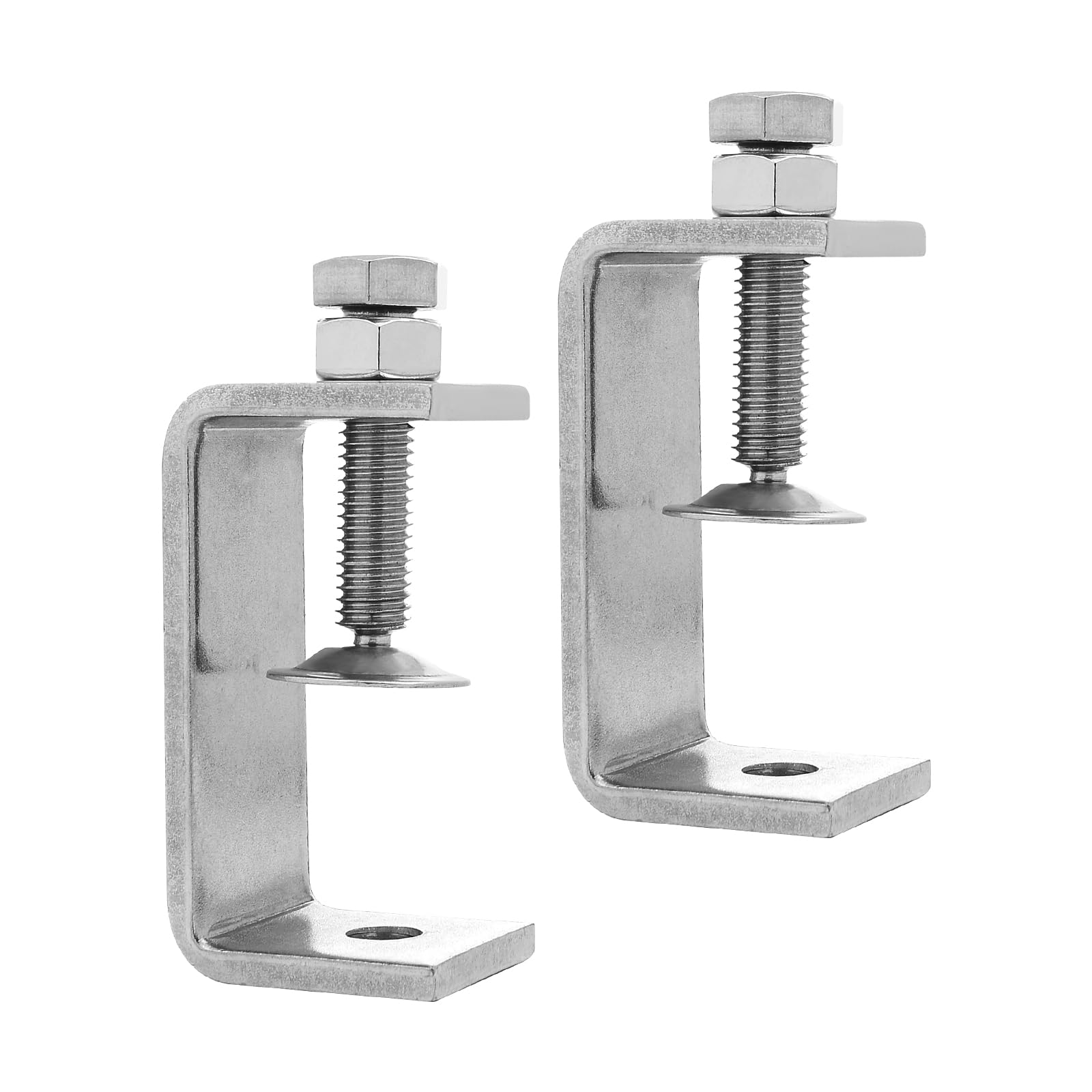TopHomer Desk Clamps, 2Pack 65mm Small Clamps, Heavy Duty C Clamp, 304 Stainless Steel for Mounting, 2.6Inch C Clamp, Wide Jaw Opening Tiger Clamp for Desk Tablet Woodworking