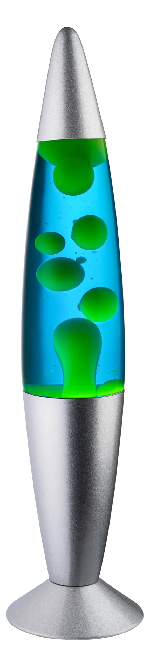 Photo 1 of JAMBO BEZALM 16-Inch Beautiful Lamp, Relaxing Night Light Nighlight Home Decor Living Room Office Bedroom Lamp for Adults, Teens, and Kids, Magma Light (16", Silver Base, Blue Liquid, Yellow Wax)