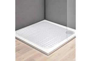 Square Shower Mat Non Slip: Large 32 x 32 Inches Shower Anti Slip Mats for Walk-in Shower - Washable PVC Shower Stall Mat wit