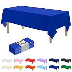 Kopokita 12PCS Royal Blue Plastic Tablecloths 54 x