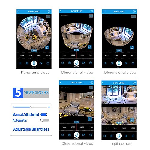 Light Bulb Camera, Benavis 360 degree VR Panoramic White LED Lighting, HD Wireless IP Fisheye Security Cameras, Spy Lamp Hidden Wifi 2.4G with Night Vision CCTV Surveillance Video Cam System - Thumbnail 3