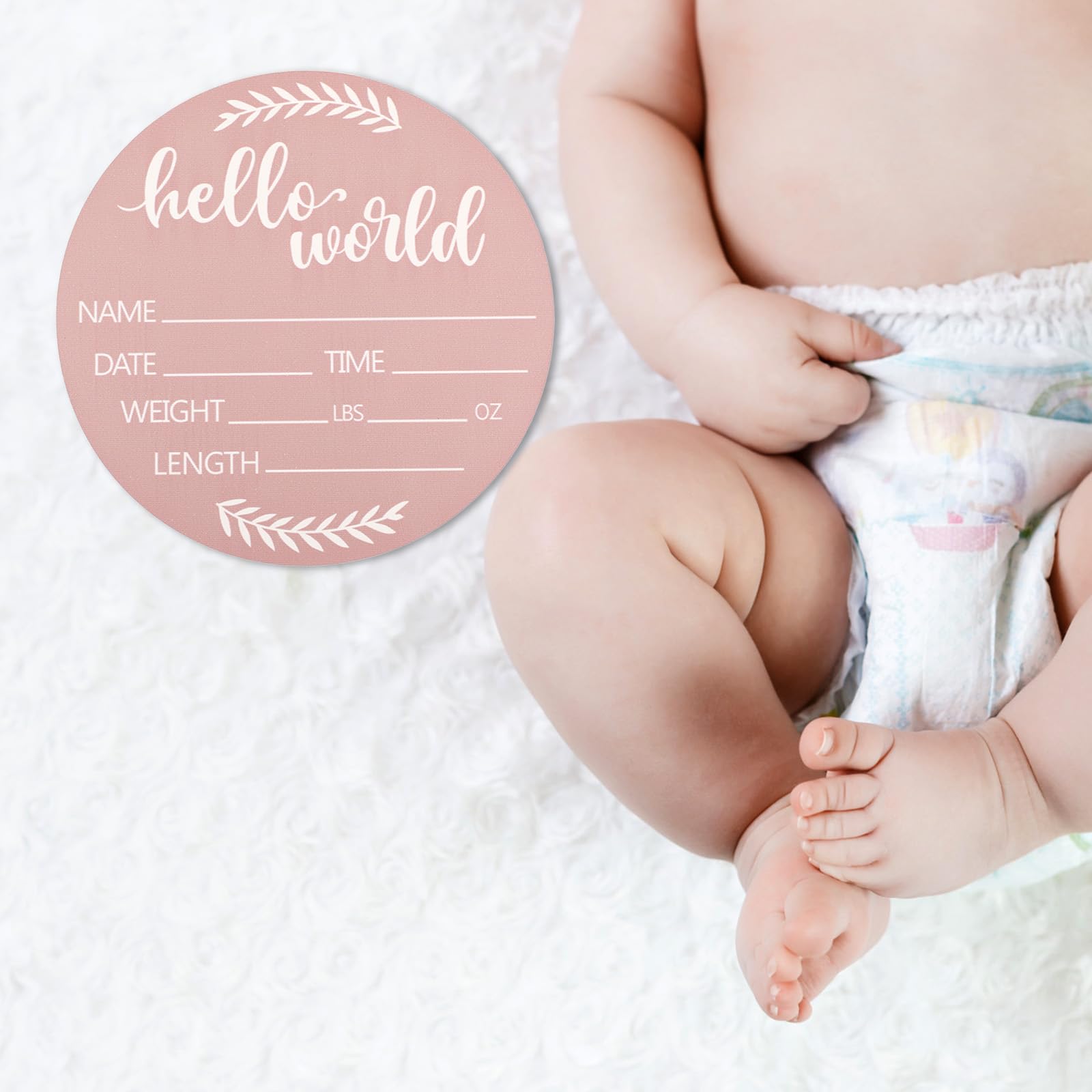 Jeffdad Wooden Baby Name Announcement Sign, 7.08