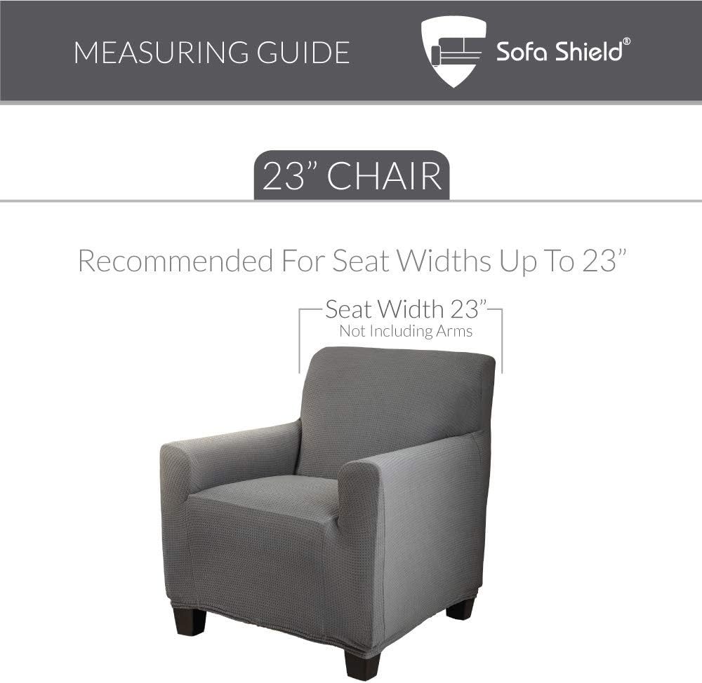 Sofa Shield Original Fitted 1 Piece Chair Protector, Seat Width up to 23 Inch, Stretch Furniture Slipcover, Fastener Straps, Spandex Chair Slip Cover Throw for Pets, Dogs, Armchair, Burgundy: Home & Kitchen
