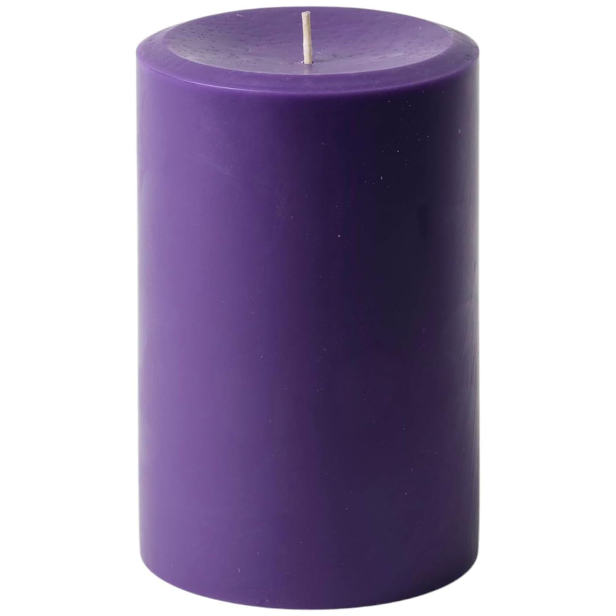 Mister Candle Unscented 4"x6" Purple Pillar Candle, Solid Color, Cotton Wick, Dripless & Smokeless, Premium Wax Candle for Home Decor, Handmade, 120 Hour Burn Time