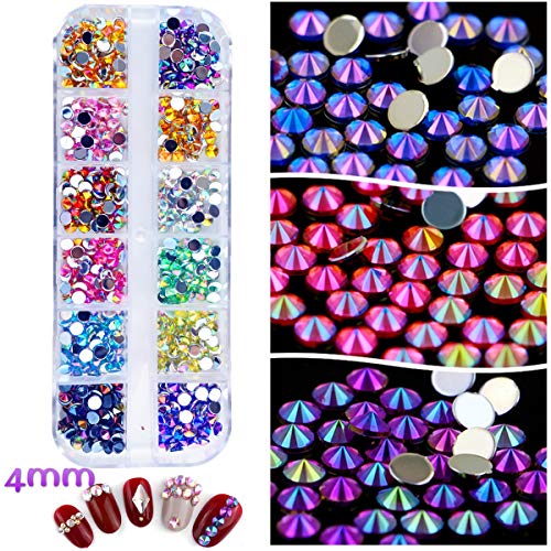 editTime 5000 Pieces (5 Boxes) Shiny Colorful Nail Art Rhinestones Nail Stone Gems Design Kit with a Curved Tweezers Rhinestone Picker and a Nail Art Brush (multicolor) - Thumbnail 6