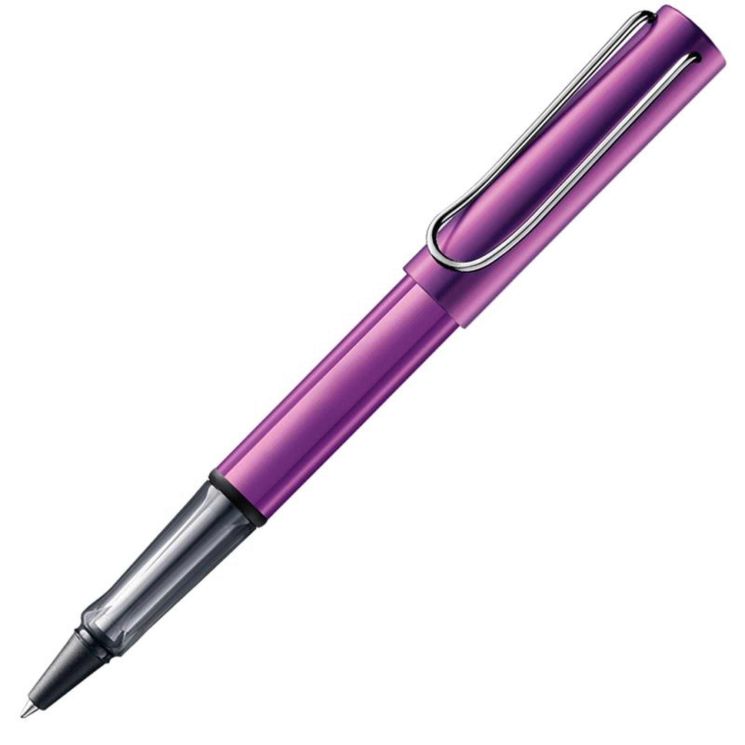 Lamy AL-star Lilac Rollerball Pen - Lightweight Pen with Transparent, Ergonomic Handle & M Line Width - Aluminium Housing - with Rollerball Refill M 63 Line Width M in Black