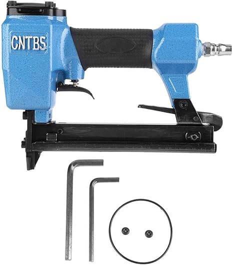Amazon Co Jp 空気圧釘打機 空気圧ネイルガン 空気圧ステープルガン 空気釘打ち機 エアネイルガン エアータッカー 軽量 作業用 大工 木工用 空気圧ネイルガン ブルー ホーム キッチン