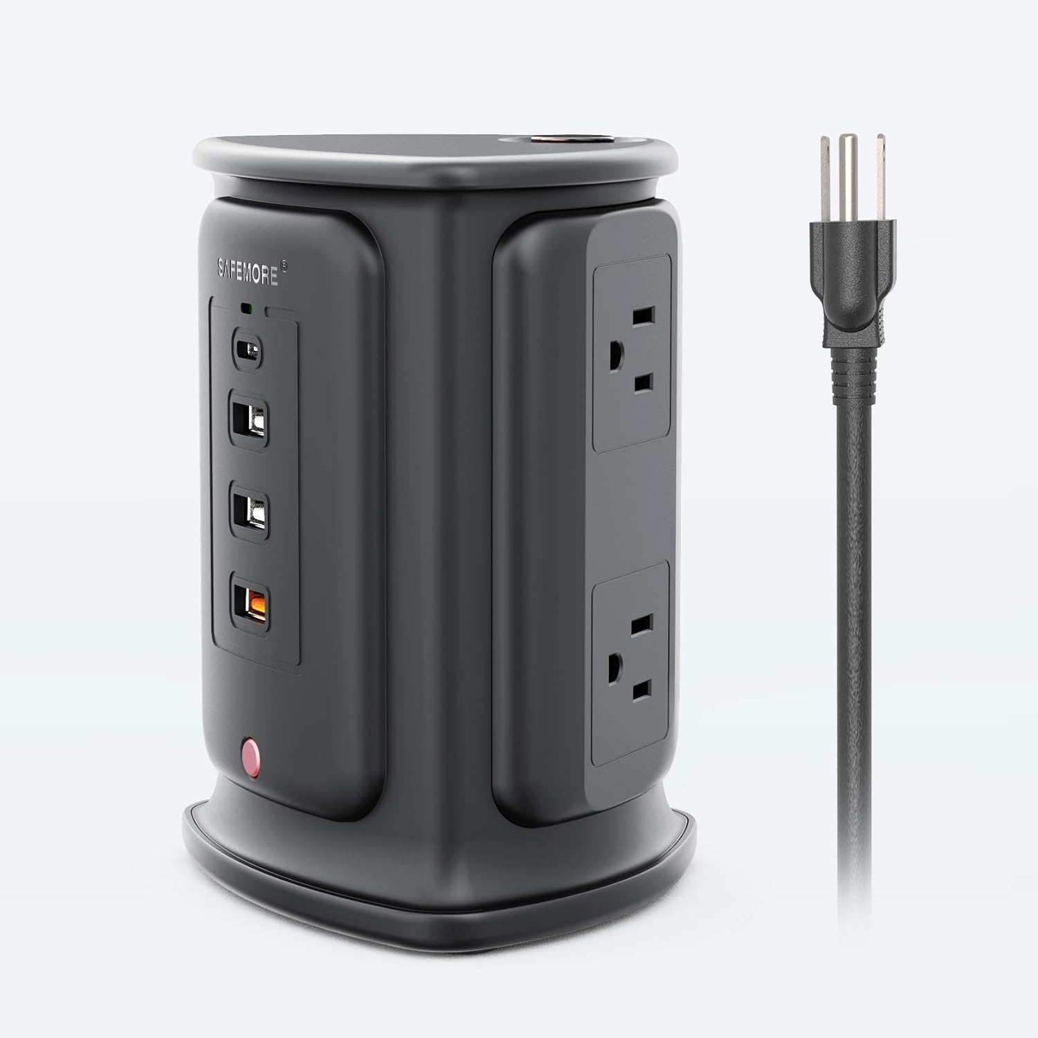 USBC Power Strip Tower, SAFEMORE 4 Outlets 3 USBA Ports(3